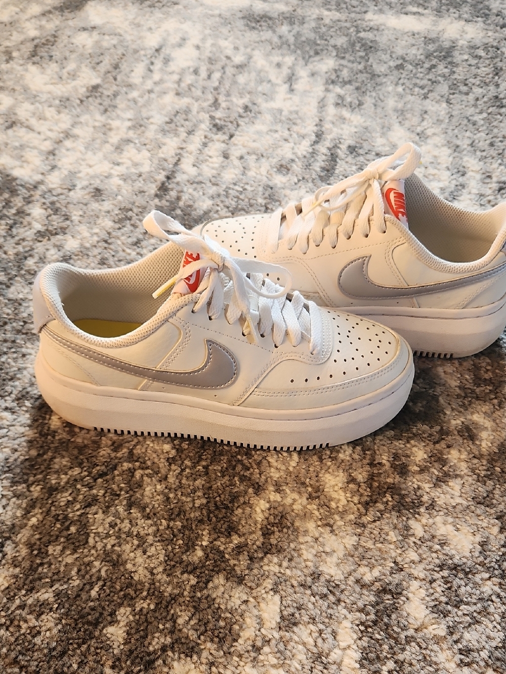 Nike White and Yellow Low-Top Sneakers